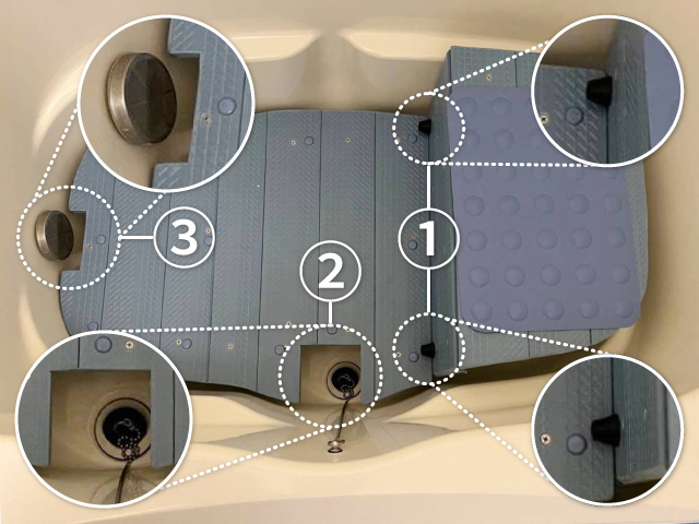 浴槽内すのこ2段式各部説明図